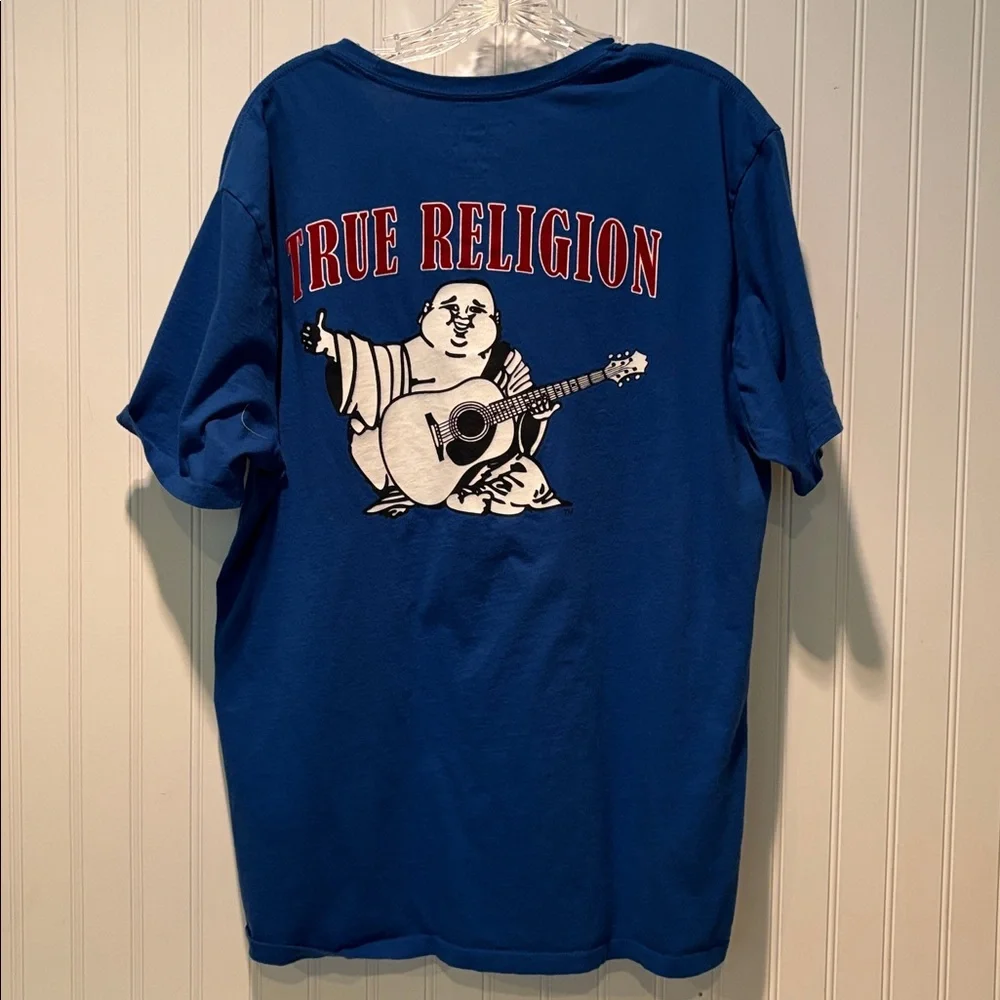 True Religion Buddha Logo Classic Blue Tee Size XL